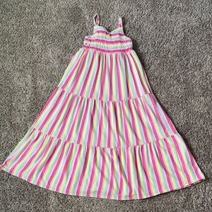 Cat & Jack Striped Multicolor Maxi Sundress M 7/8